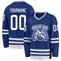 Custom Hockey Jersey - Royal White