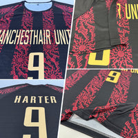Custom Soccer Jersey - Black Vegas Gold-Red Sublimation Uniform