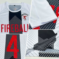 Custom Soccer Jersey - White Red-Black Line Sublimation Uniform