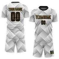 Custom Soccer Jersey - White Black-Old Gold Sublimation Uniform