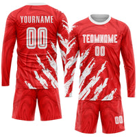 Custom Soccer Jersey - Red White Sublimation Uniform