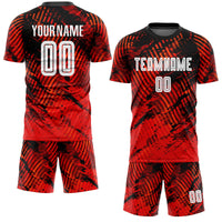 Custom Soccer Jersey - Red White-Black Sublimation Uniform