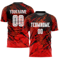 Custom Soccer Jersey - Red White-Black Sublimation Uniform