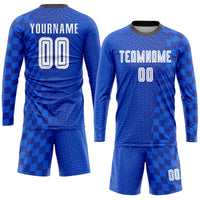 Custom Soccer Jersey - Royal White-Black Sublimation Uniform