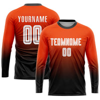 Custom Soccer Jersey - Orange White-Black Sublimation Fade Fashion Uniform