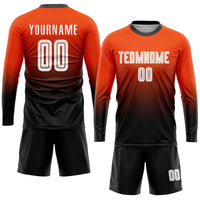 Custom Soccer Jersey - Orange White-Black Sublimation Fade Fashion Uniform