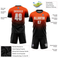 Custom Soccer Jersey - Orange White-Black Sublimation Fade Fashion Uniform