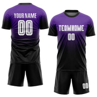 Custom Soccer Jersey - Purple White-Black Sublimation Fade Fashion Uniform
