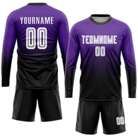 Custom Soccer Jersey - Purple White-Black Sublimation Fade Fashion Uniform
