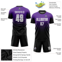 Custom Soccer Jersey - Purple White-Black Sublimation Fade Fashion Uniform
