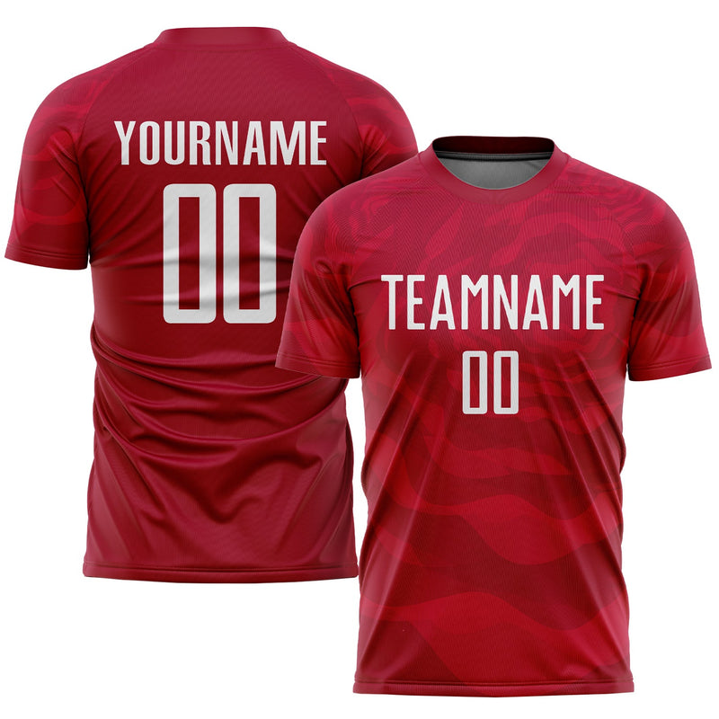 Custom Soccer Jersey - Red White Sublimation Uniform