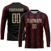 Custom Soccer Jersey - Black Vegas Gold-Red Sublimation Uniform