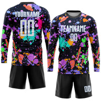 Custom Soccer Jersey - Graffiti Pattern White-Light Blue Sublimation Uniform
