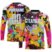 Custom Soccer Jersey - Graffiti Pattern White-Light Blue Sublimation Uniform