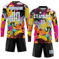Custom Soccer Jersey - Graffiti Pattern White-Light Blue Sublimation Uniform