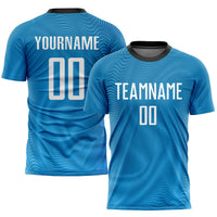 Custom Soccer Jersey - Light Blue White-Black Sublimation Uniform