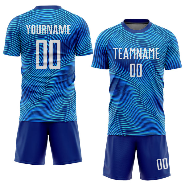 Custom Soccer Jersey - Light Blue White-Royal Sublimation Uniform