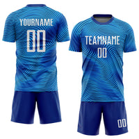 Custom Soccer Jersey - Light Blue White-Royal Sublimation Uniform