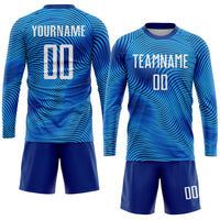 Custom Soccer Jersey - Light Blue White-Royal Sublimation Uniform