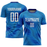 Custom Soccer Jersey - Light Blue White-Royal Sublimation Uniform