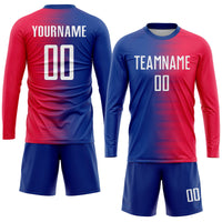 Custom Soccer Jersey - Red White-Royal Sublimation Uniform