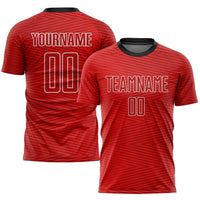 Custom Soccer Jersey - Red Red-Black Sublimation Uniform