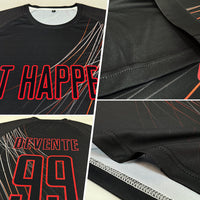 Custom Soccer Jersey - Black Black-Red Sublimation Uniform