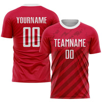 Custom Soccer Jersey - Red White Sublimation Uniform