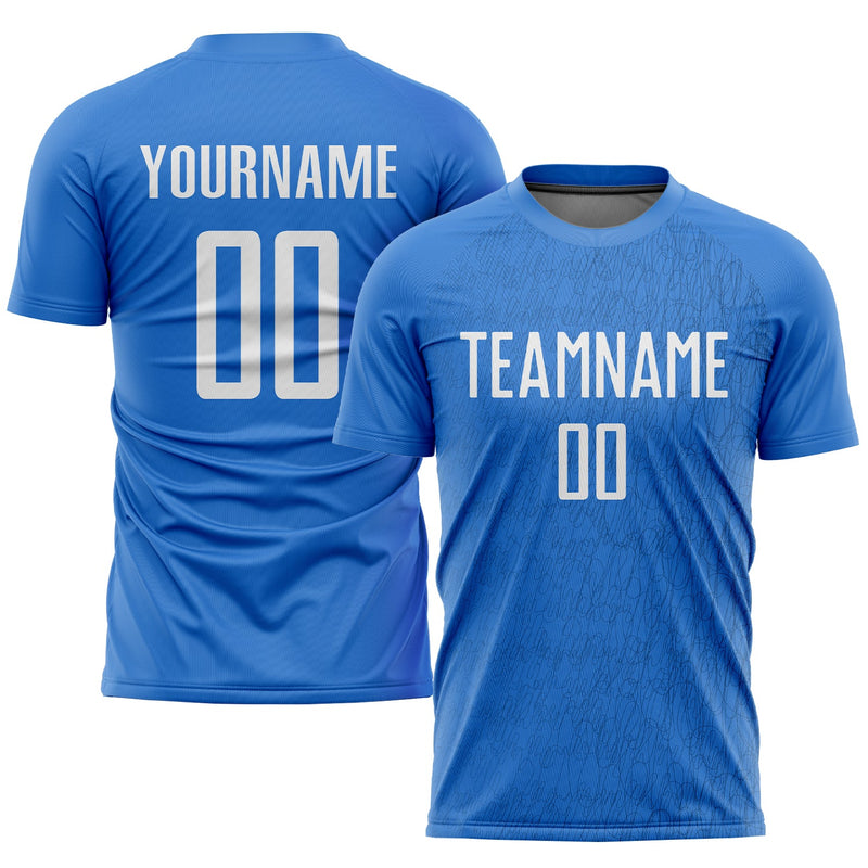 Custom Soccer Jersey - Light Blue White Sublimation Uniform