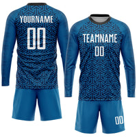 Custom Soccer Jersey - Blue White-Black Sublimation Uniform