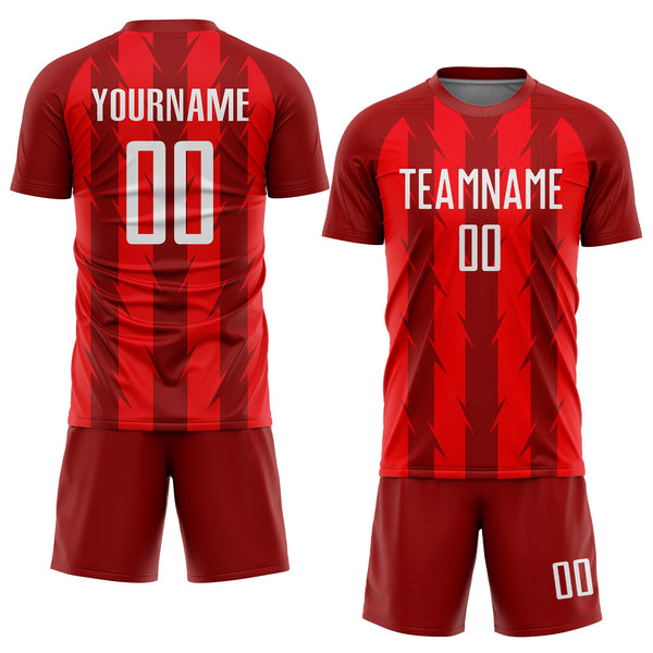 Custom Soccer Jersey - Red White Sublimation Uniform