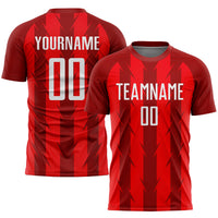 Custom Soccer Jersey - Red White Sublimation Uniform