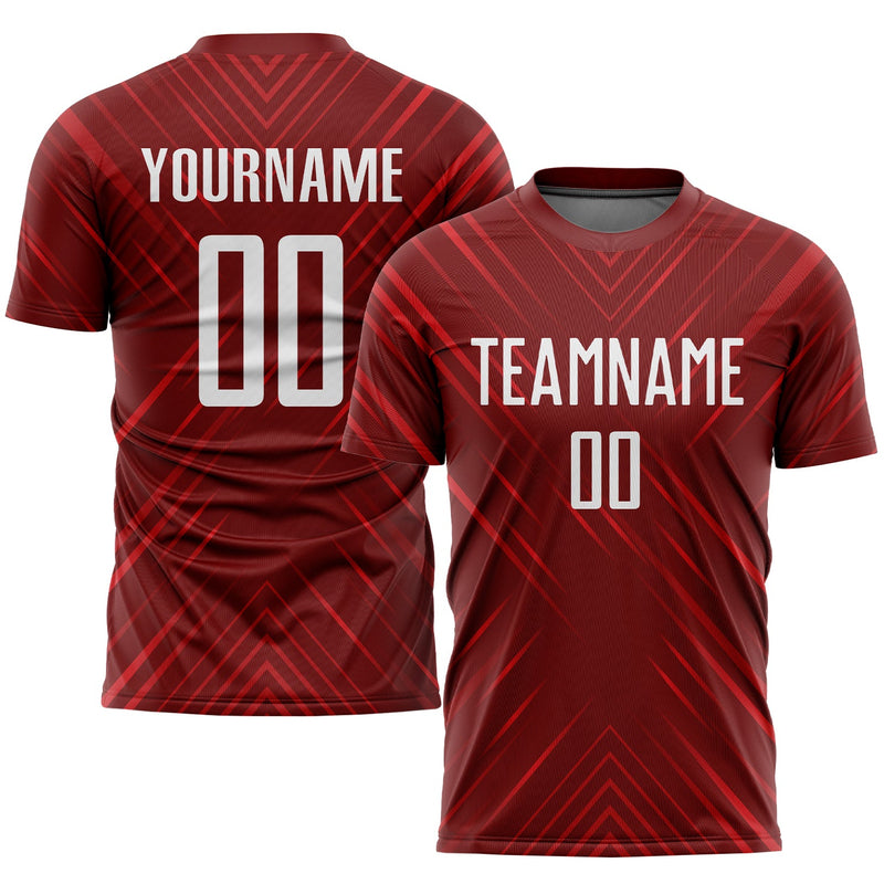 Custom Soccer Jersey - Red White Sublimation Uniform