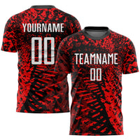 Custom Soccer Jersey - Red Black-White Sublimation Uniform