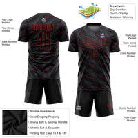 Custom Soccer Jersey - Black Red Sublimation Uniform