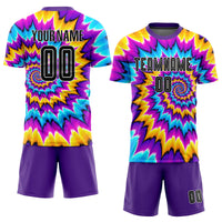 Custom Soccer Jersey - Tie Dye Black-White Sublimation Uniform