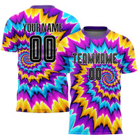 Custom Soccer Jersey - Tie Dye Black-White Sublimation Uniform