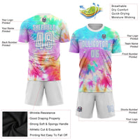 Custom Soccer Jersey - Tie Dye White-Light Blue Sublimation Uniform