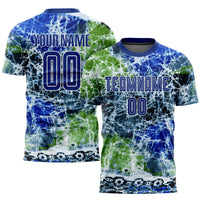 Custom Soccer Jersey - Tie Dye Royal-White Sublimation Uniform