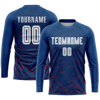 Custom Soccer Jersey - Royal White-Red Away Sublimation Uniform