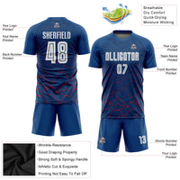 Custom Soccer Jersey - Royal White-Red Away Sublimation Uniform