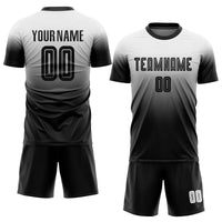 Custom Soccer Jersey - White Black Sublimation Fade Fashion Uniform
