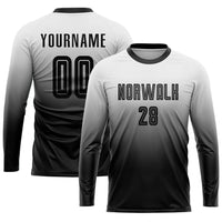 Custom Soccer Jersey - White Black Sublimation Fade Fashion Uniform
