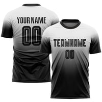 Custom Soccer Jersey - White Black Sublimation Fade Fashion Uniform