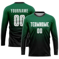Custom Soccer Jersey - Kelly Green White-Black Sublimation Fade Fashion Uniform