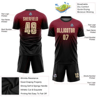 Custom Soccer Jersey - Crimson Cream-Black Sublimation Fade Fashion Uniform