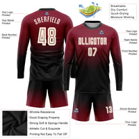 Custom Soccer Jersey - Crimson Cream-Black Sublimation Long Sleeve Fade Fashion Uniform