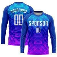 Custom Soccer Jersey - Royal White Light Blue-Hot Pink Sublimation Uniform