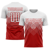 Custom Soccer Jersey - Red White Sublimation Uniform