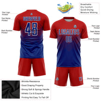 Custom Soccer Jersey - Red Royal-White Sublimation Uniform